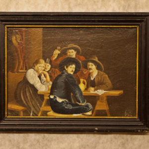 Art.PIT.5 - “Interno Contadino” olio su tela entro cornice originale. Firmato e datato “Merke Poelstra 1893”. Olanda. Misure: 60 x 45.